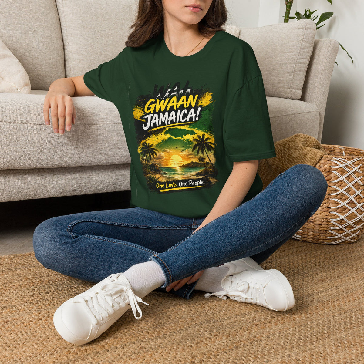 Wah Gwaan Jamaica! T-Shirt — Jamaican Sunset Reggae Vibe Tee