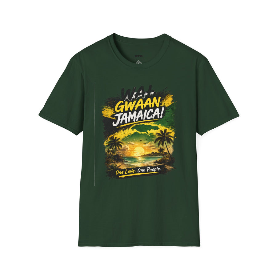 Wah Gwaan Jamaica! T-Shirt — Jamaican Sunset Reggae Vibe Tee