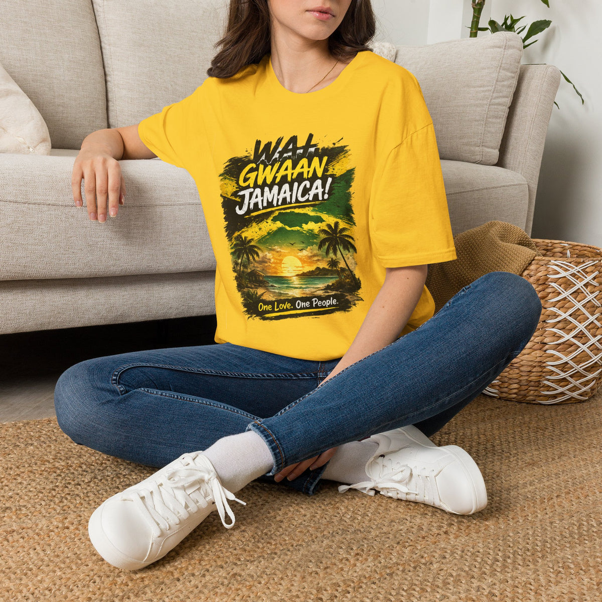 Wah Gwaan Jamaica! T-Shirt — Jamaican Sunset Reggae Vibe Tee