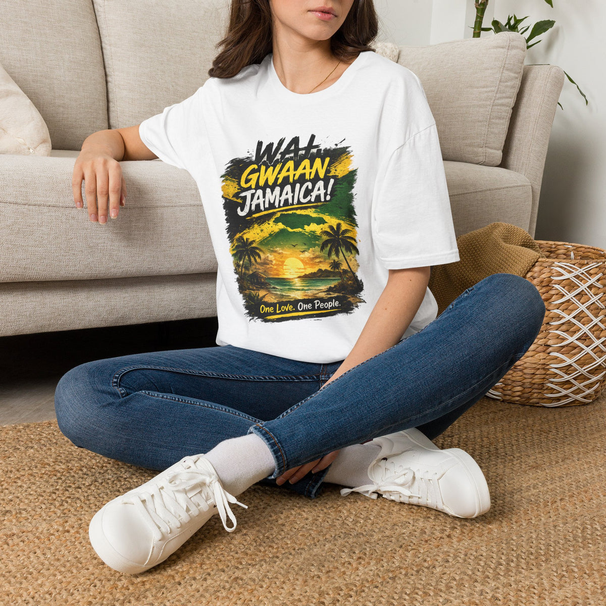 Wah Gwaan Jamaica! T-Shirt — Jamaican Sunset Reggae Vibe Tee